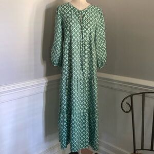 Green Dress 3/4 Sleeve Small
